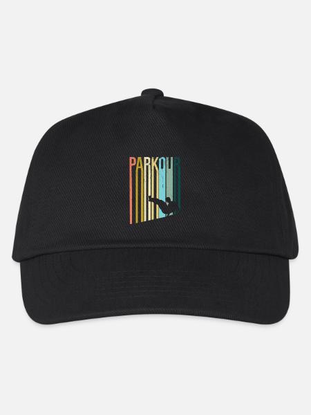 Parkour Retro - Kinder Basecap - Schwarz