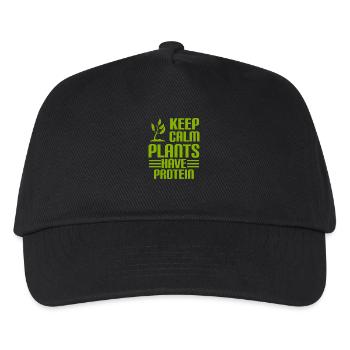 KEEP CALM - PLANTS HAVE PROTEIN - Vegan - Kinder Basecap - Schwarz - Vorne