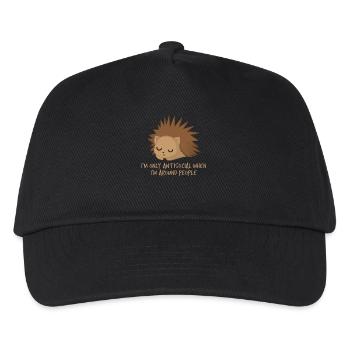 Igel - Antisozial - Introvert - Lustig - Sarkasmus - Kinder Basecap - Schwarz - Vorne