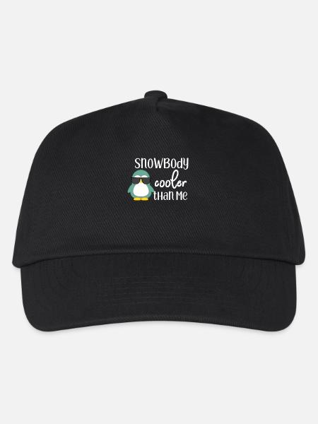 Pinguin - Schnee - Cool - Lustig - Sonnenbrille - Kinder Basecap - Schwarz