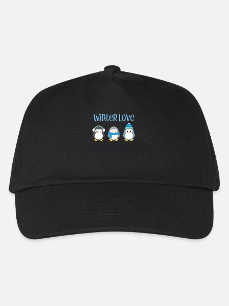 Pinguin - Winter - Geschenk - Süß - Pinguine - Kinder Basecap - Schwarz