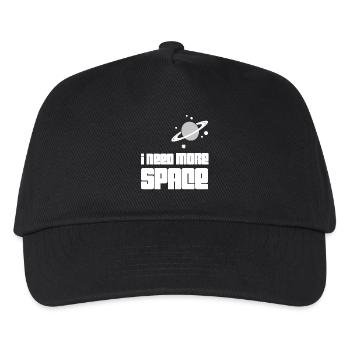 I need more Space / Geschenk Idee - Kinder Basecap - Schwarz - Vorne