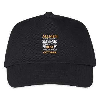 Men created equal the best are born in october - Kinder Basecap - Schwarz - Vorne