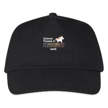 Lustiges Einhorn - Periodensystem - Geschenk - Kinder Basecap - Schwarz - Vorne