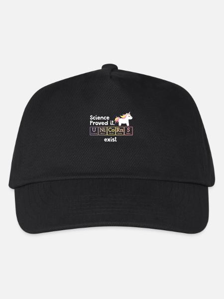 Lustiges Einhorn - Periodensystem - Geschenk - Kinder Basecap - Schwarz