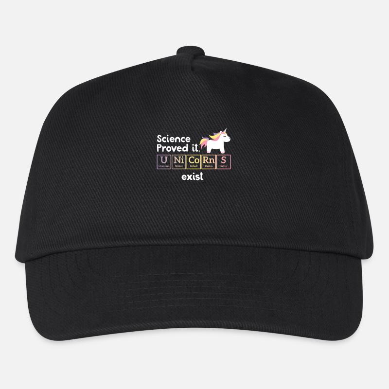 Lustiges Einhorn - Periodensystem - Geschenk - Kinder Basecap - Schwarz