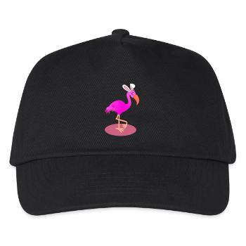 Flamingo With Easter Bunny Ears Cute Pink Bird - Kids’ Baseball Cap - black - Front