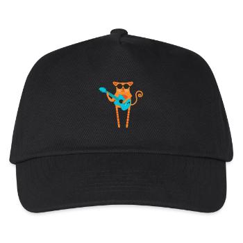 Rocker Katze - Kinder Basecap - Schwarz - Vorne