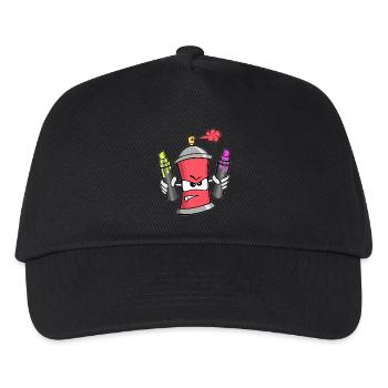 Graffiti Spray Can (red) - Kinder Basecap - Schwarz - Vorne