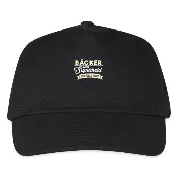 Superheld Beruf Bäcker - Kinder Basecap - Schwarz - Vorne