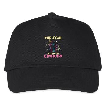 Einhorn - Kinder Basecap - Schwarz - Vorne