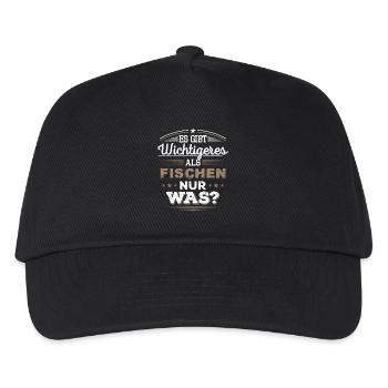 fischen, Fischer, Geschenk - Kinder Basecap - Schwarz - Vorne