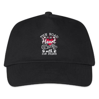 The road to my heart is paved with paw prints - Kids’ Baseball Cap - black - Front
