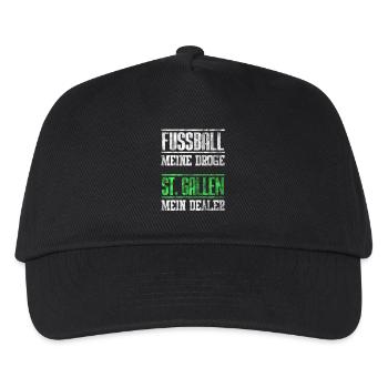 St. Gallen Fußball Fan Shirt - Kinder Basecap - Schwarz - Vorne