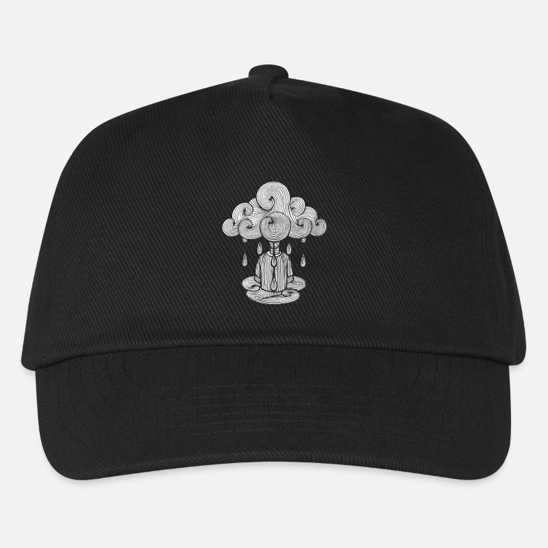 cloud, Monday cloud rain, Monday is bad ... - Kids’ Baseball Cap - black