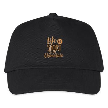 La vie est courte - alors, mangez du chocolat - Casquette de baseball Enfant - noir - Devant