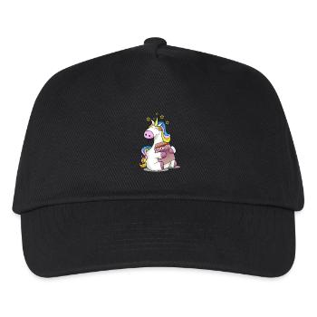 Einhorn Geschenk Kekse Essen Kawaii Süß Mädchen - Kinder Basecap - Schwarz - Vorne