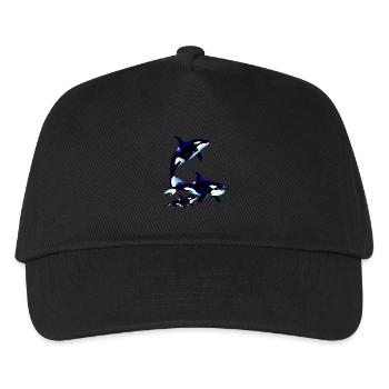 Killer Whale Family - Kinder Basecap - Schwarz - Vorne