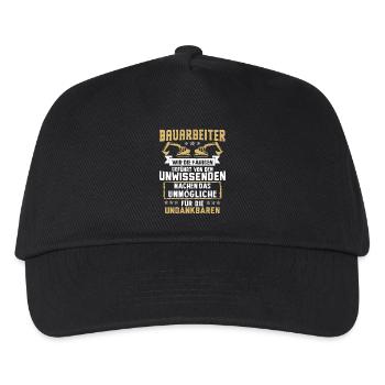 Bauarbeiter · Baustelle · Bagger · Die Undankbaren - Kinder Basecap - Schwarz - Vorne