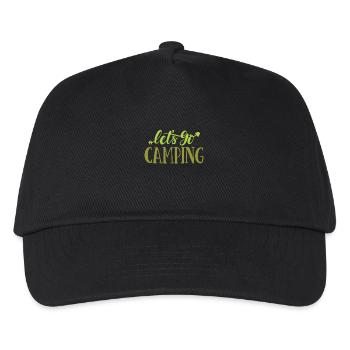Lets go camping - Camping Shirt - Kinder Basecap - Schwarz - Vorne