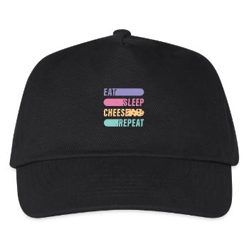 Käse T-Shirt Käseliebhaber Geschenk Lustig Retro - Kinder Basecap - Schwarz - Vorne