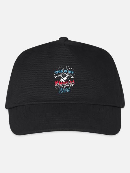 Lustiges Camping Shirt Geschenk für Camper Outdoor - Kinder Basecap - Schwarz