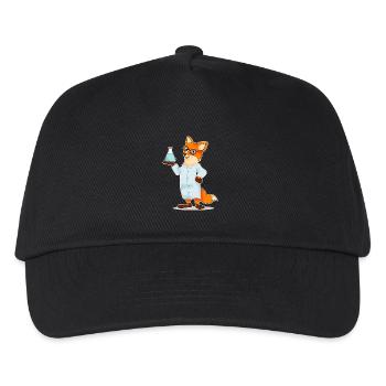 Fuchs comic Wissenschaftler Chemie Biologie - Kinder Basecap - Schwarz - Vorne