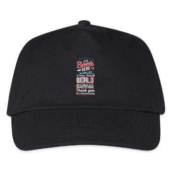 Bücherwurm Leseratte Buch Fan Shirt Geschenk Funny - Kinder Basecap - Schwarz - Vorne