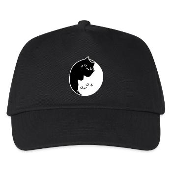 Ying Yang Katzen Geschenk Idee - Kinder Basecap - Schwarz - Vorne