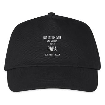 Grillmeister Papa - Kinder Basecap - Schwarz - Vorne