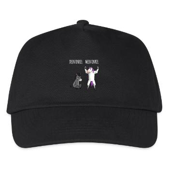 Dein Onkel Mein Onkel Esel Einhorn Geschenk - Kinder Basecap - Schwarz - Vorne