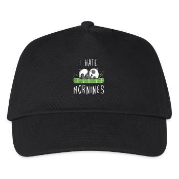 I Hate Mornings - Bamboo Panda Bear - Comic - Kids’ Baseball Cap - black - Front