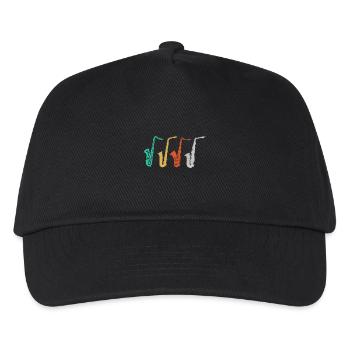 Saxophone - Vintage Retro Saxophonist Jazz Gift - Kids’ Baseball Cap - black - Front