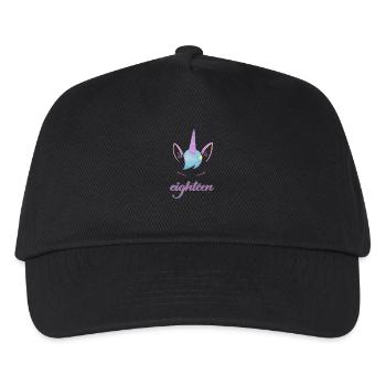Unicorn 18th Birthday Party - Eighteen Years - Kids’ Baseball Cap - black - Front
