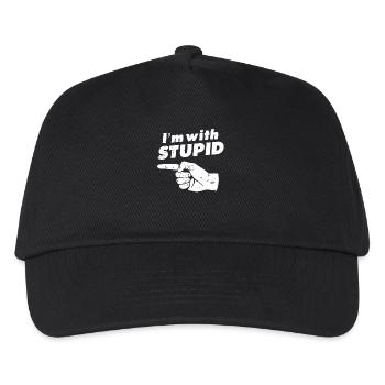 Ich bin mit dumm - lustig und witzig Geschenk - Kinder Basecap - Schwarz - Vorne
