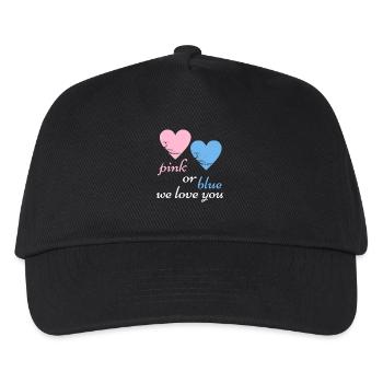 Pink Or Blue We Love Baby Birth Pregnancy - Kids’ Baseball Cap - black - Front