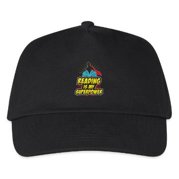 Reading is my superpower Lesen Superkraft Geschenk - Kinder Basecap - Schwarz - Vorne