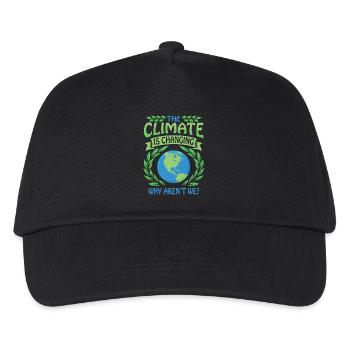 The Climate Is Changing Why Aren't We? Klimawandel - Kinder Basecap - Schwarz - Vorne