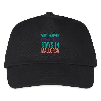 What happens in Mallorca stays in Mallorca - Kids’ Baseball Cap - black - Front