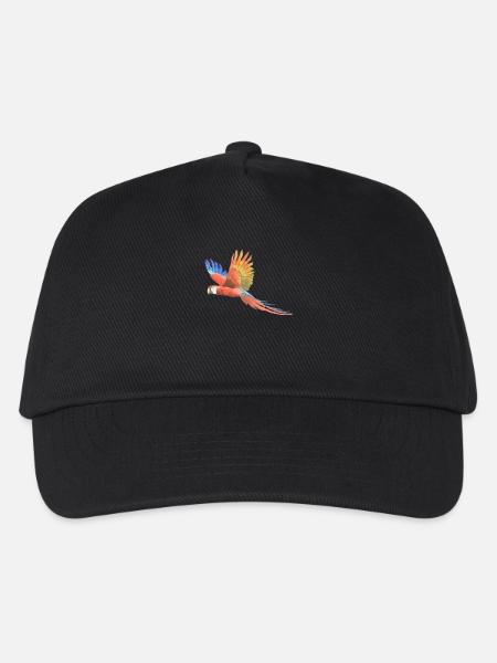 Bunter Papagei - Kinder Männer Frauen T-Shirt - Kinder Basecap - Schwarz