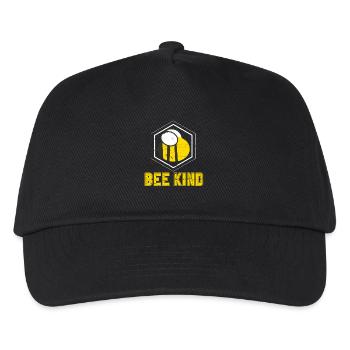Sei Nett - Biene Geschenk - Kinder Basecap - Schwarz - Vorne