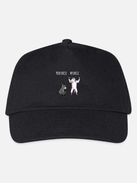Dein Onkel Mein Onkel Esel Einhorn Geschenk EN - Kinder Basecap - Schwarz