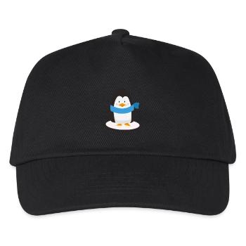 Knuffiger Pinguin - süßes Motiv - Kinder Geschenk - Kinder Basecap - Schwarz - Vorne