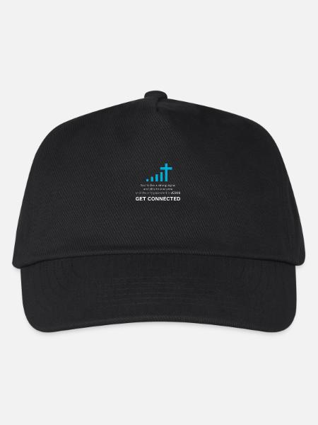 Jesus Tshirt Get Connected Geschenk Christen Kreuz - Kinder Basecap - Schwarz