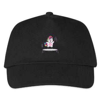 Unicorn trampoline - Kinder Basecap - Schwarz - Vorne