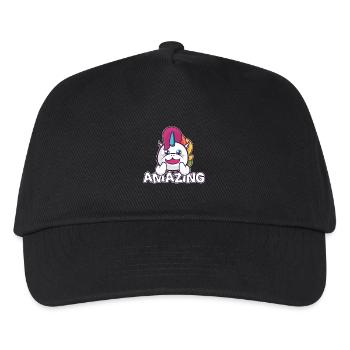 Amazing Unicorn - Tolles Einhorn - Kinder Basecap - Schwarz - Vorne