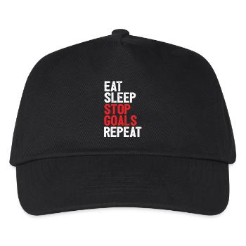 Geschenk für Torwart - Kinder Basecap - Schwarz - Vorne