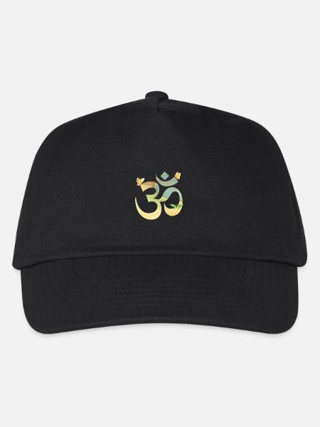 Om watercolor in pastell mit Schmetterlingen - Kinder Basecap - Schwarz
