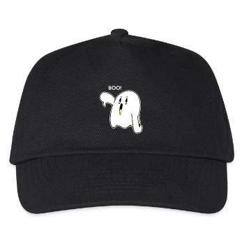 BOO - Geist - Gespenst - gespenstisch - Geschenk - Kinder Basecap - Schwarz - Vorne