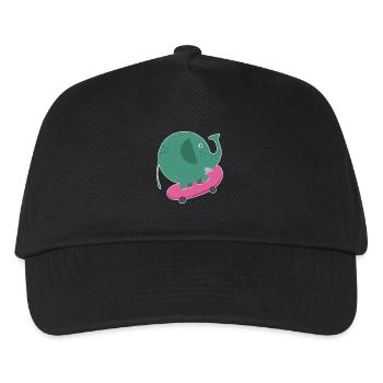 Skater elephant - Kids’ Baseball Cap - black - Front
